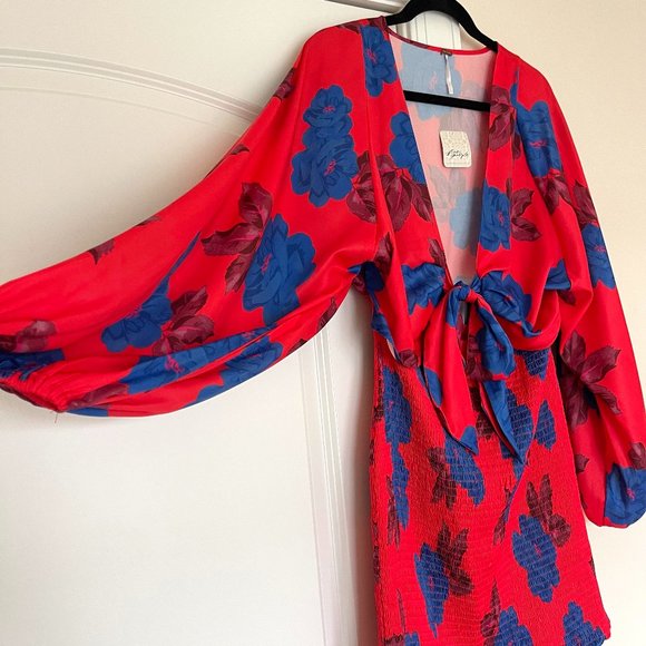 *NWT* Free People Cassie Mini Dress in Cherry Combo - Picture 5 of 7